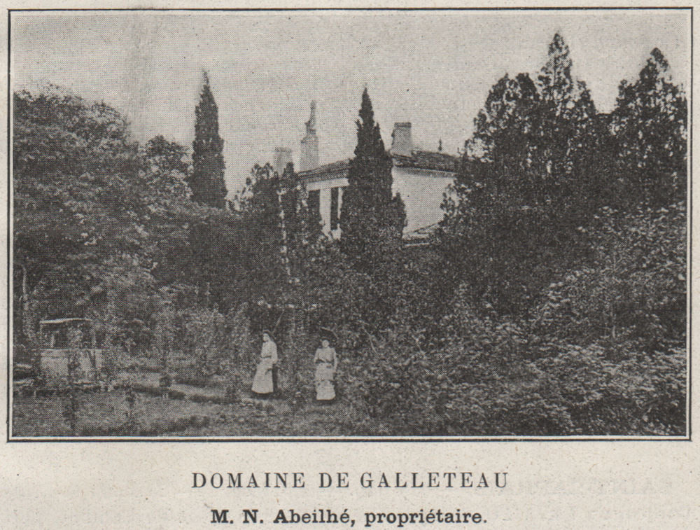 ENTRE-DEUX-MERS. QUINSAC. Domaine de Galleteau. Abeilhé. Bordeaux. SMALL 1908